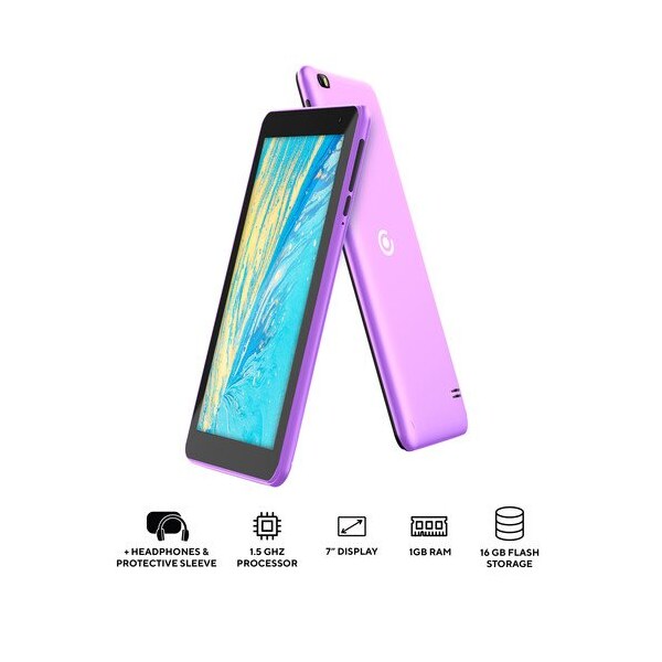 Core Innovations 7in Quad-Core Tablet with Headphones + Tablet Sleeve Purple - CRTB7001PR