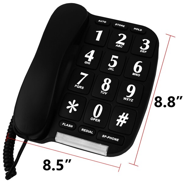 Blue Donuts Black Big Button Phone for wall or desk with Speaker and Memory - BD3485214
