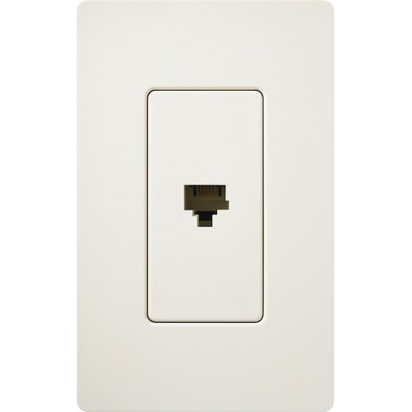 Lutron Lutron Satin Colors 1 Socket Telephone Faceplate - 1-gang - RJ-12 Phone - Biscuit - SC-PJ-BI