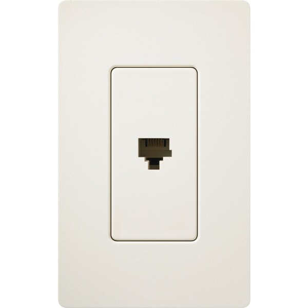 Lutron Lutron Satin Colors 1 Socket Telephone Faceplate - 1-gang - RJ-12 Phone - Biscuit - SC-PJ-BI