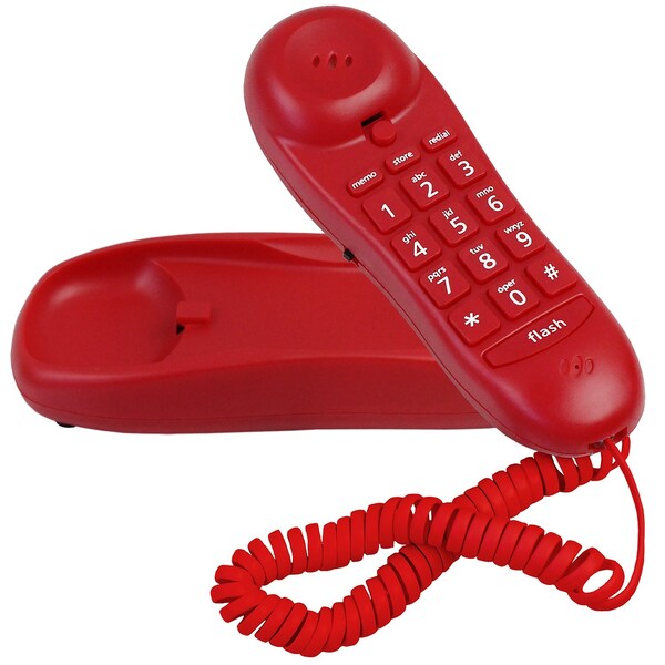 Blue Donuts Slimline Red Colored Phone For Wall Or Desk With Memory - BD3496711