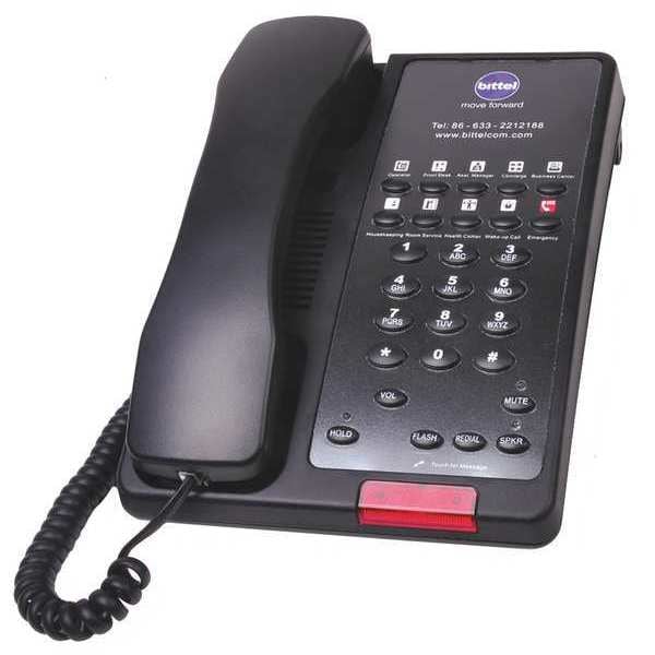 Bittel Hospitality Telephone, Analog, Wall or Desk Black - 38TSD10S-B