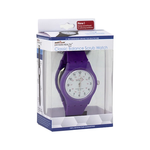 Zayaan Health Scrub Wear Classic Balance Medical Watch, Purple - BLZH-ES-DF14-1PR