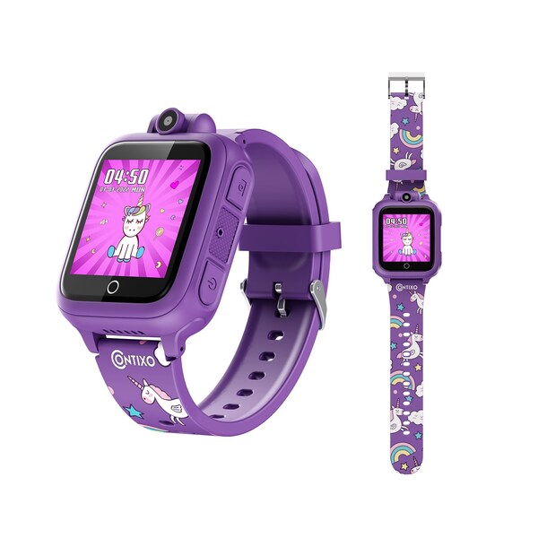 Contixo KW1 Smart Watch for Kids with Educational Games, HD Touch Screen, Camera & MP3 Music Player, Purple - KW1-PURPLE