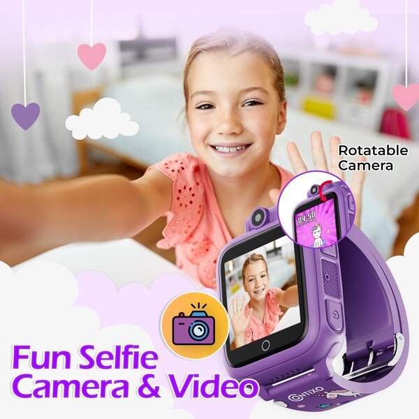 Contixo KW1 Smart Watch for Kids with Educational Games, HD Touch Screen, Camera & MP3 Music Player, Purple - KW1-PURPLE