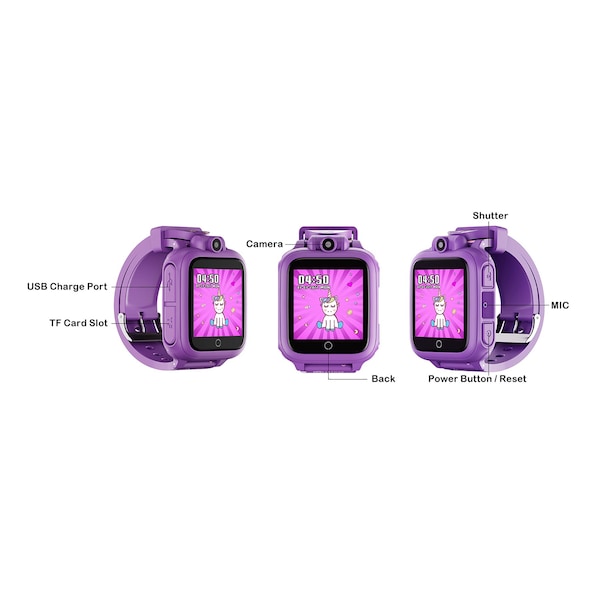 Contixo KW1 Smart Watch for Kids with Educational Games, HD Touch Screen, Camera & MP3 Music Player, Purple - KW1-PURPLE