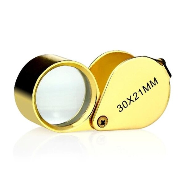 Ikkegol IKKEGOL 10003G 30 x 21 mm. Jewellers Loupe Eye Magnifying Glass Jewelers Magnifier Golden - 10003G