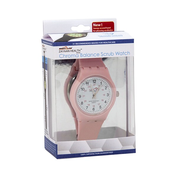 Zayaan Health Scrub Wear Classic Balance Medical Watch, Pink - BLZH-ES-DF13-1BP