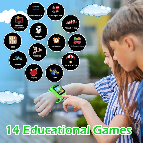 Contixo KW1 Smart Watch for Kids with Educational Games, HD Touch Screen, Camera & MP3 Music Player, Green - KW1-GREEN