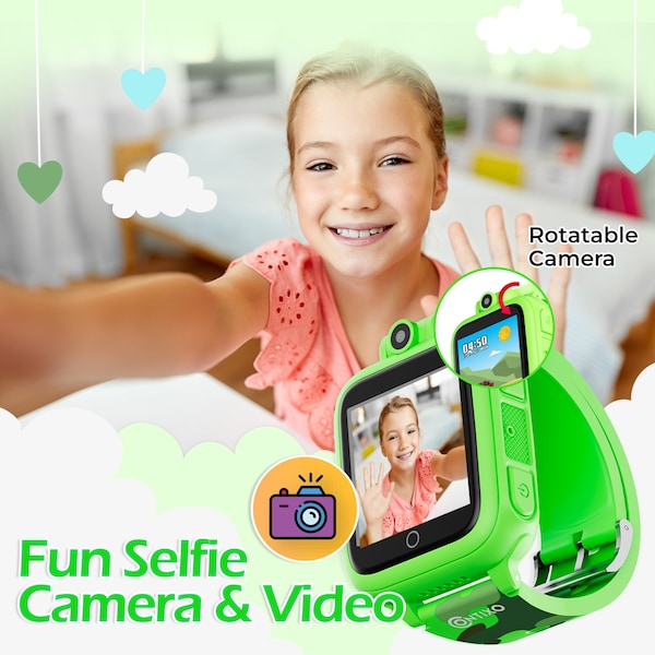 Contixo KW1 Smart Watch for Kids with Educational Games, HD Touch Screen, Camera & MP3 Music Player, Green - KW1-GREEN