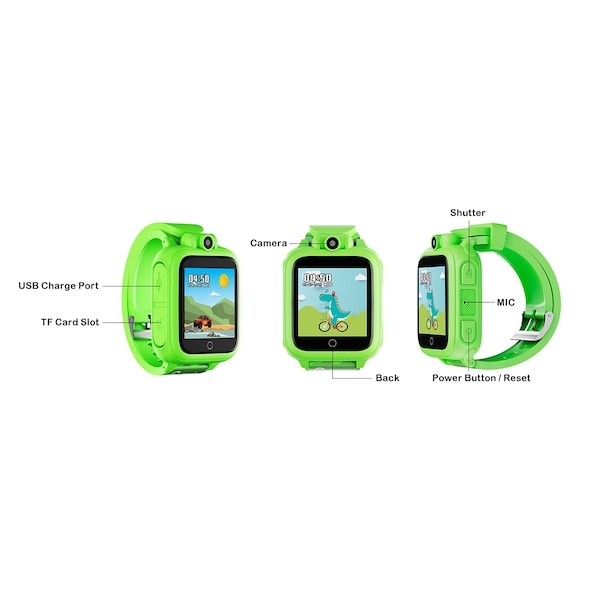 Contixo KW1 Smart Watch for Kids with Educational Games, HD Touch Screen, Camera & MP3 Music Player, Green - KW1-GREEN