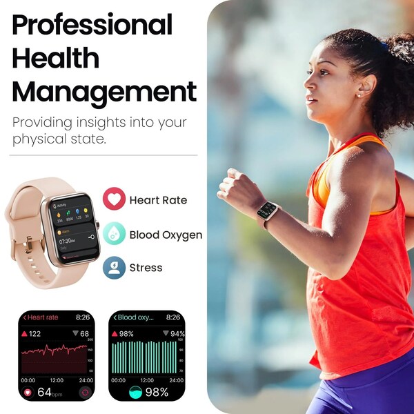 Tozo S3 Ultimate Smart Watch: HD Touchscreen, Health Monitoring, IP68 Waterproof Rose Gold - TOZOS3RGLD