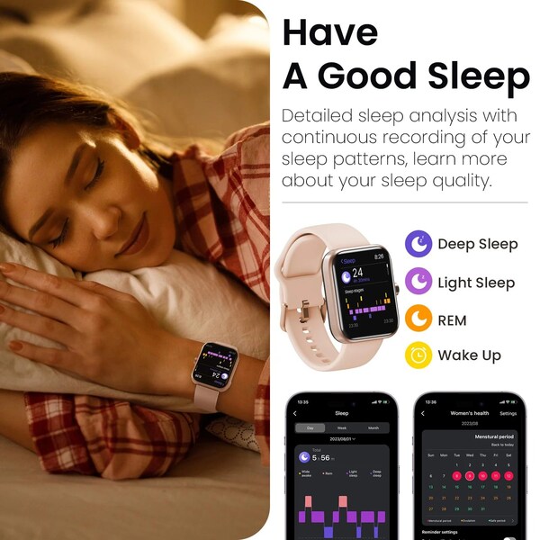 Tozo S3 Ultimate Smart Watch: HD Touchscreen, Health Monitoring, IP68 Waterproof Rose Gold - TOZOS3RGLD