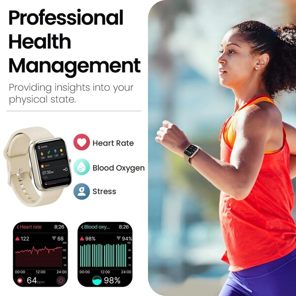 Tozo S3 Ultimate Smart Watch: HD Touchscreen, Health Monitoring, IP68 Waterproof Gold - TOZOS3GLD