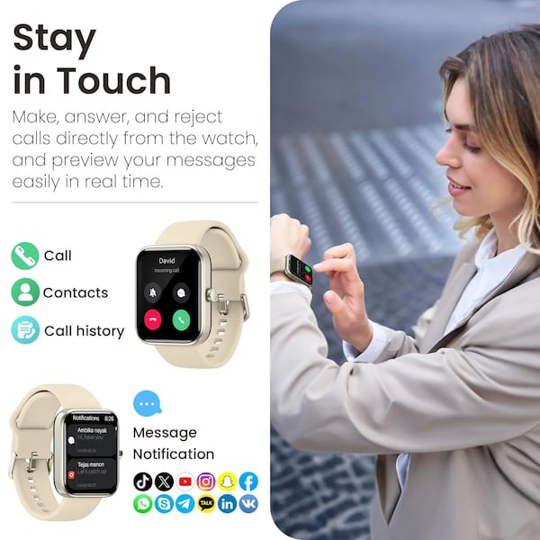 Tozo S3 Ultimate Smart Watch: HD Touchscreen, Health Monitoring, IP68 Waterproof Gold - TOZOS3GLD