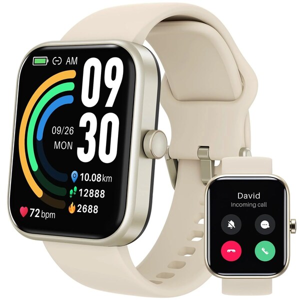 Tozo S3 Ultimate Smart Watch: HD Touchscreen, Health Monitoring, IP68 Waterproof Gold - TOZOS3GLD