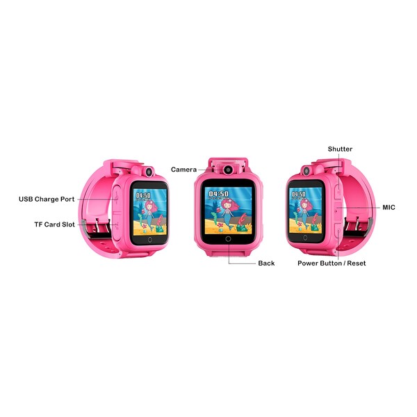 Contixo KW1 Smart Watch for Kids with Educational Games, HD Touch Screen, Camera & MP3 Music Player, Pink - KW1-PINK