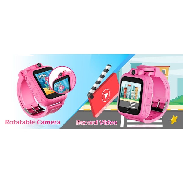 Contixo KW1 Smart Watch for Kids with Educational Games, HD Touch Screen, Camera & MP3 Music Player, Pink - KW1-PINK