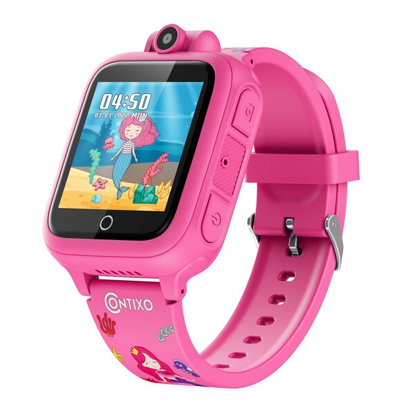 Contixo KW1 Smart Watch for Kids with Educational Games, HD Touch Screen, Camera & MP3 Music Player, Pink - KW1-PINK