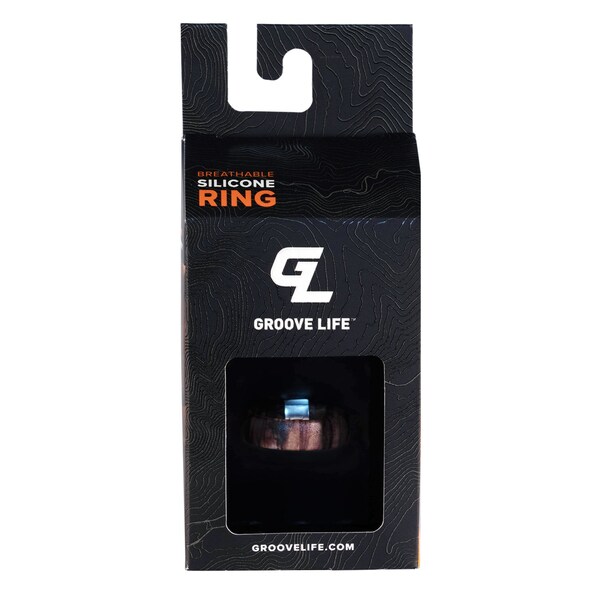 Groove Life Groove Life Mens Original Nomad Burled Round Brown/Black Ring Silicone Water Resistant Size 11 - R8-006-11