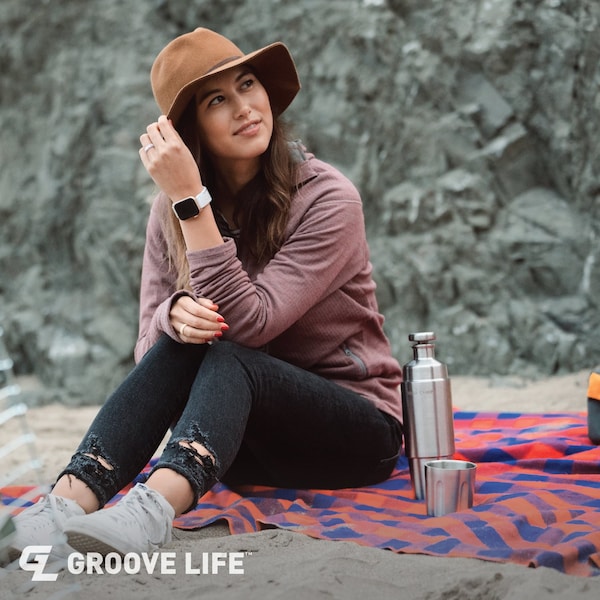 Groove Life Groove Life Women's Thin Aspire Twilight Blossom Round Multicolored Ring Silicone Water Resistant Si - R8-108-06