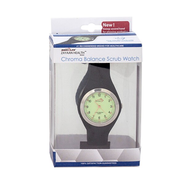Zayaan Health Scrub Wear Chroma Balance Medical Watch, Black - BLZH-MS-DF12-1B