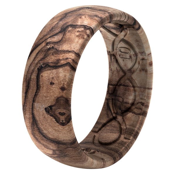 Groove Life Groove Life Mens Original Nomad Burled Round Brown/Black Ring Silicone Water Resistant Size 10 - R8-006-10