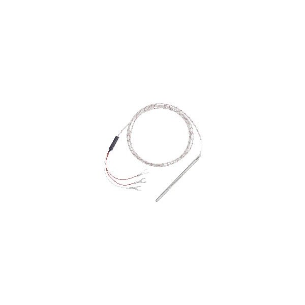 Termopar tipo J de Dwyer Instruments, acero inoxidable, extensión con trenzado de protección, flexión de 0 grados, terminal de 6 espadas - 122095-19