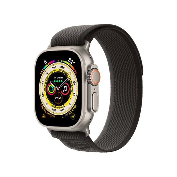 Itskins Nylon Watch Band For Apple Watch 42mm / 44mm / 45mm / 49mm, Black - APWU-NYLON-BLCK