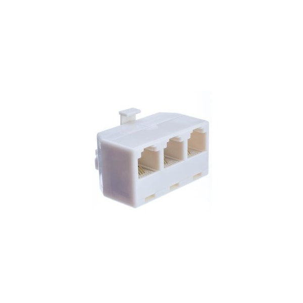 Swe-Tech 3C Telephone Jack Line Separator, RJ11/RJ12 Male to 3 RJ11/RJ12 Female, Line 1, Line 2, Line 1 and 2 - FWTPA-6P4C-3