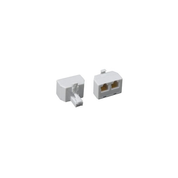 Swe-Tech 3C Phone Splitter Straight, RJ45 8P8C Male to 2 RJ45 8P8C Female, White - FWTPA-8P8C-ST-WH