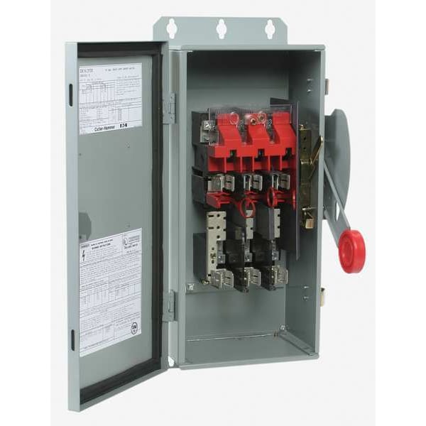Interruptor de Seguridad Fusible Eaton, de Alta Resistencia, 600V AC/250V DC, 3PST, 60 A, NEMA 1 - DH362FGK