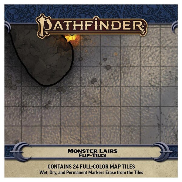 Strategy Agon PF2E Monster Lairs Flip-Tiles - 24 Double-Sided Map Tiles for RPG Gaming - ST3299064