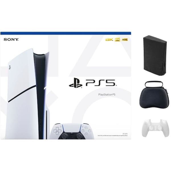 Playstation Sony - 5 Slim Console - White With Accessories - 1000039671B