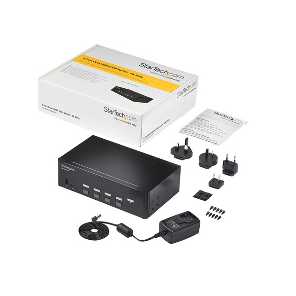 Startech.Com 4 Port HDMI KVM Switch - 4K 30Hz - Dual Display - SV431DHD4KU