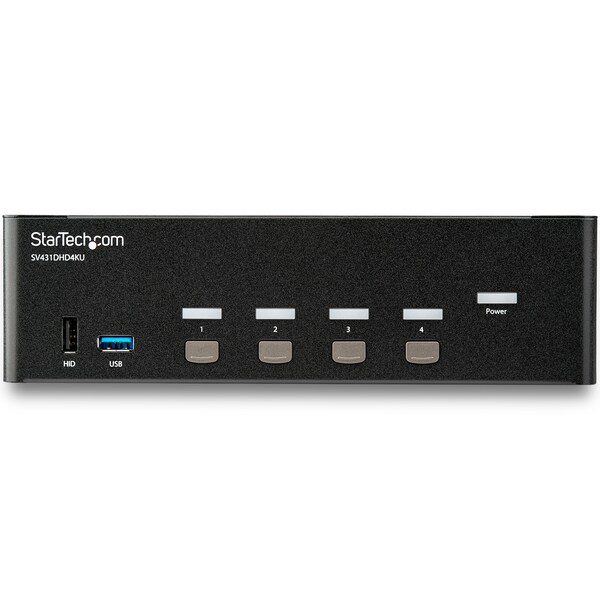 Startech.Com 4 Port HDMI KVM Switch - 4K 30Hz - Dual Display - SV431DHD4KU