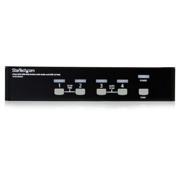 Startech.Com 4 Port DVI USB KVM Switch with Audio and USB 2.0 Hub - SV431DVIUA