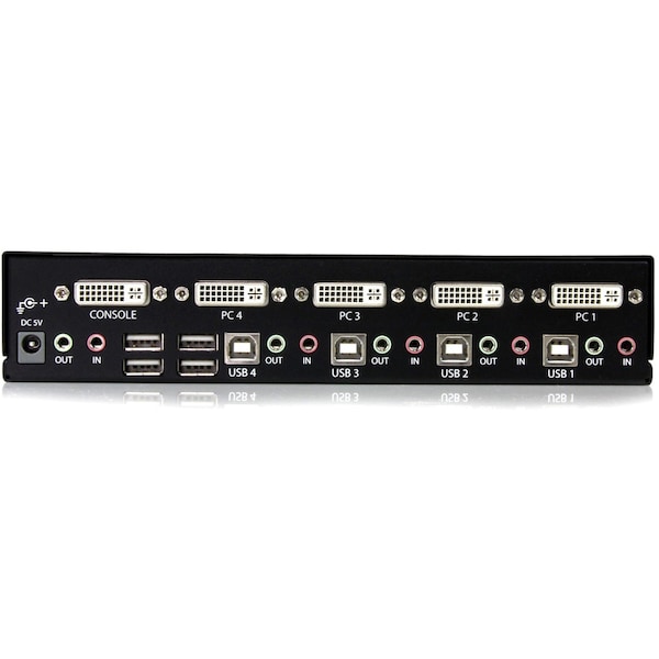 Startech.Com 4 Port DVI USB KVM Switch with Audio and USB 2.0 Hub - SV431DVIUA