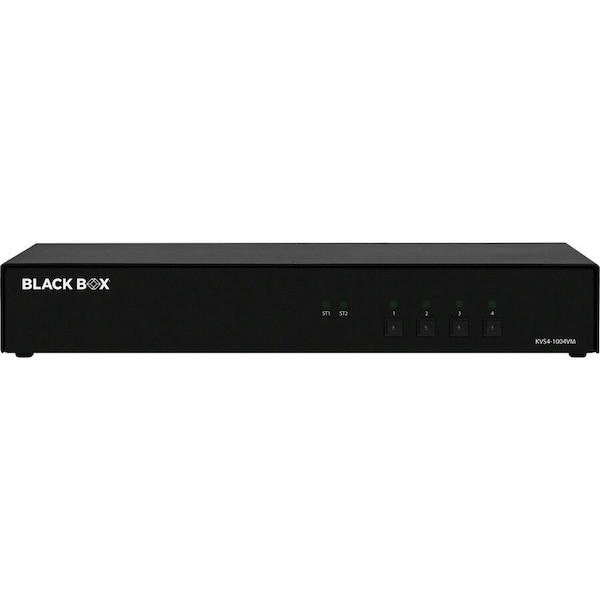 Black Box NIAP4 SECURE KVM SWITCH, 4 PORT SINGLE HEAD DP W/MST IF OUTSIDE TAPE IS BROKEN,  - KVS4-1004VM