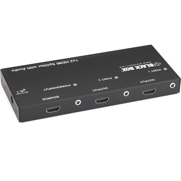 Black Box Black Box 1 x 2 HDMI Splitter with Audio - Audio Line In - Audio Line Out - 1 x HDMI In - 2 x HDMI Out - AVSPHDMI1X2