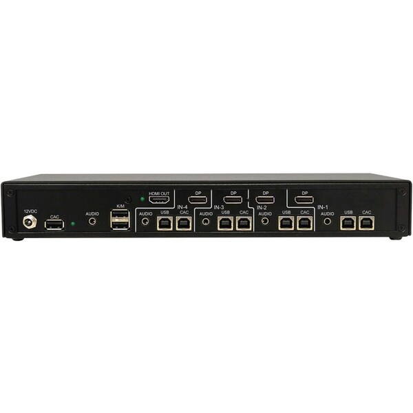 Tripp Lite SECURE KVM SWITCH, 4-PORT, SINGLE HEAD, DP TO HDMI X4, 4K, NIAP PP4.0, AUDIO,  - B002-HD1AC4-N4