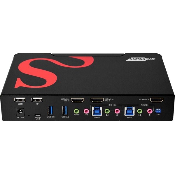 Siig 2X1 18GBPS HDR HDMI KVM SWITCH, CONSOLE 2 HDMI PC SYSTEMS VIA ONE KEYBOARD & MOU - CE-H25511-S1