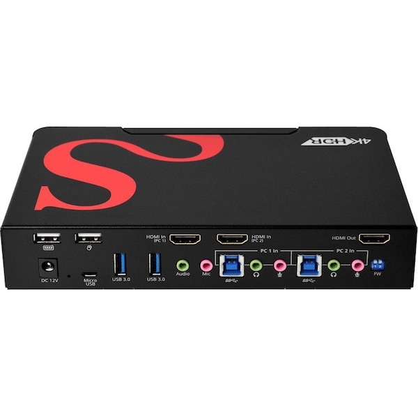 Siig 2X1 18GBPS HDR HDMI KVM SWITCH, CONSOLE 2 HDMI PC SYSTEMS VIA ONE KEYBOARD & MOU - CE-H25511-S1