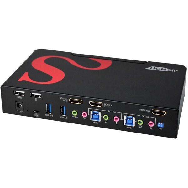 Siig 2X1 18GBPS HDR HDMI KVM SWITCH, CONSOLE 2 HDMI PC SYSTEMS VIA ONE KEYBOARD & MOU - CE-H25511-S1