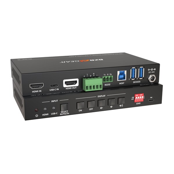 Bzbgear 2-Port 4K UHD KVM and Presentation Switcher with HDMI, USB-C and Us 3.0 - BG-PS21-4K