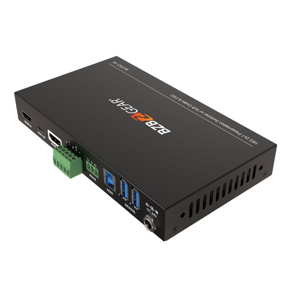 Bzbgear 2-Port 4K UHD KVM and Presentation Switcher with HDMI, USB-C and Us 3.0 - BG-PS21-4K