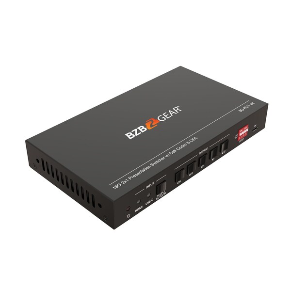 Bzbgear 2-Port 4K UHD KVM and Presentation Switcher with HDMI, USB-C and Us 3.0 - BG-PS21-4K