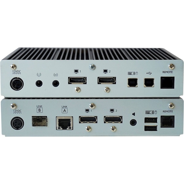 Black Box KVM EXTENDER OVER CATX/FIBER - SINGLE-MONITOR, 4K DISPLAYPORT, USB 2.0 HUB, SERI - KVXHP-100