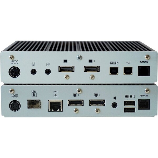 Black Box KVM EXTENDER OVER CATX/FIBER - SINGLE-MONITOR, 4K DISPLAYPORT, USB 2.0 HUB, SERI - KVXHP-100