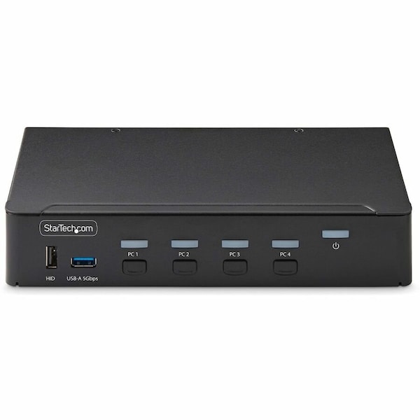 Startech.Com 4-PORT DISPLAYPORT KVM SWITCH, SINGLE 4K 60HZ MONITOR, 6X USB PORTS, PUSH-BUTTON - P4AD122-KVM-SWITCH